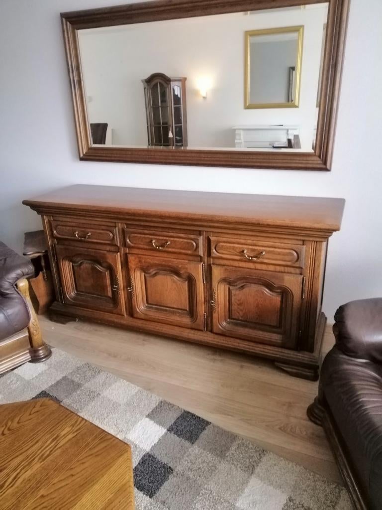 Te koop eiken dressoir met spiegel., Huis en Inrichting, Complete inboedels, Ophalen