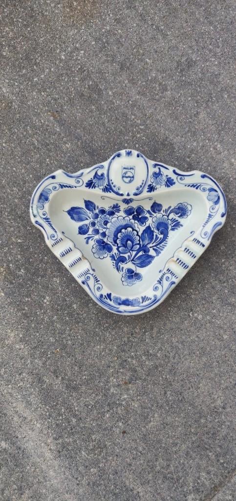 Antieke Philips asbak Delftsblauw, Verzamelen, Ophalen of Verzenden, Zo goed als nieuw, Asbak