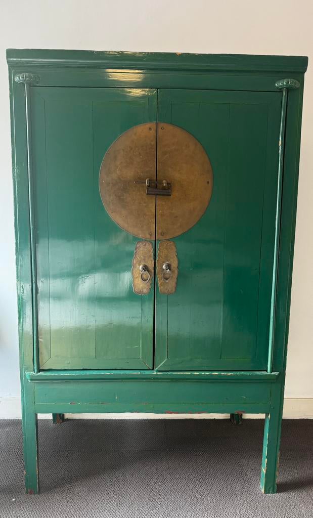 Vintage Chinese Bruids Kast - karaktervol en uniek, Huis en Inrichting, Ophalen, Gebruikt, Met deur(en), 150 tot 200 cm