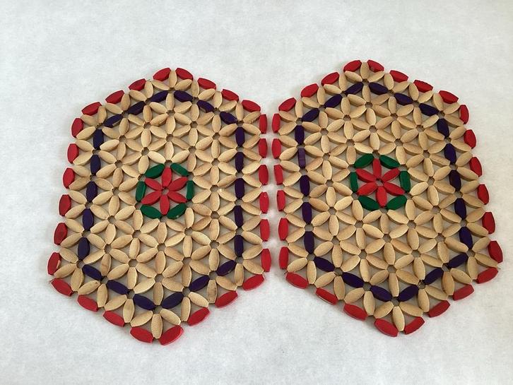 Set van 2 vintage onderzetters groot model, Huis en Inrichting, Woonaccessoires | Onderzetters, Gebruikt, Pot of Pan, Ophalen of Verzenden