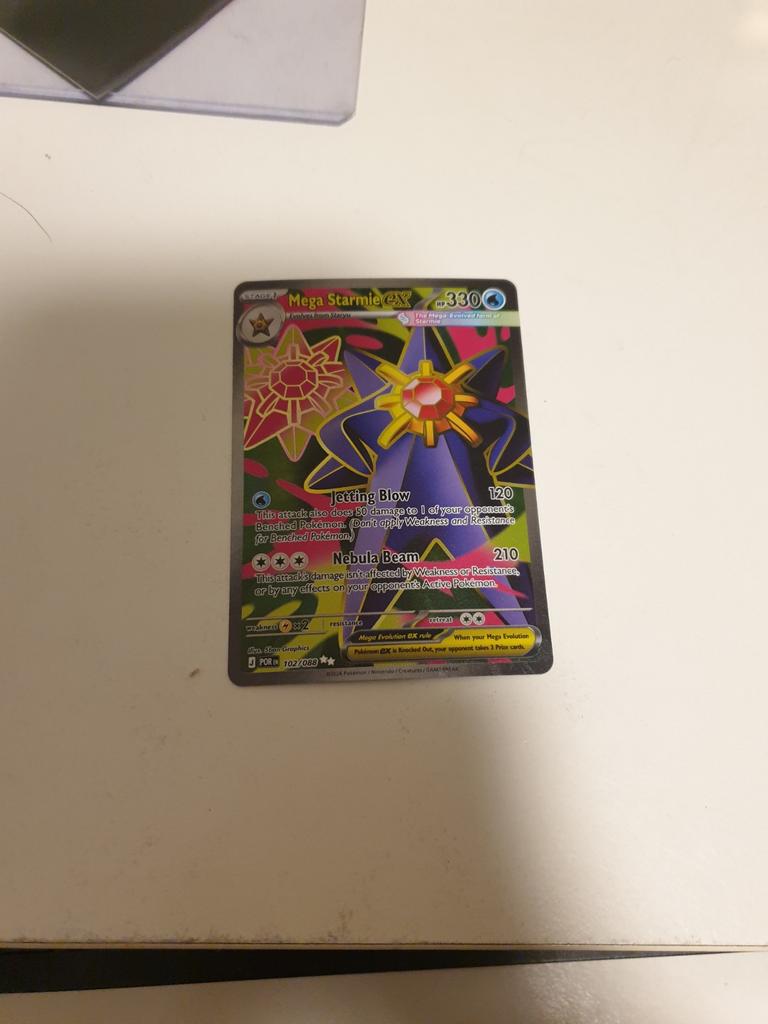 Mega Starmie EX en Iono's Bellibolt EX Pokémon kaarten, Ophalen of Verzenden, Zo goed als nieuw, Meerdere kaarten, Foil