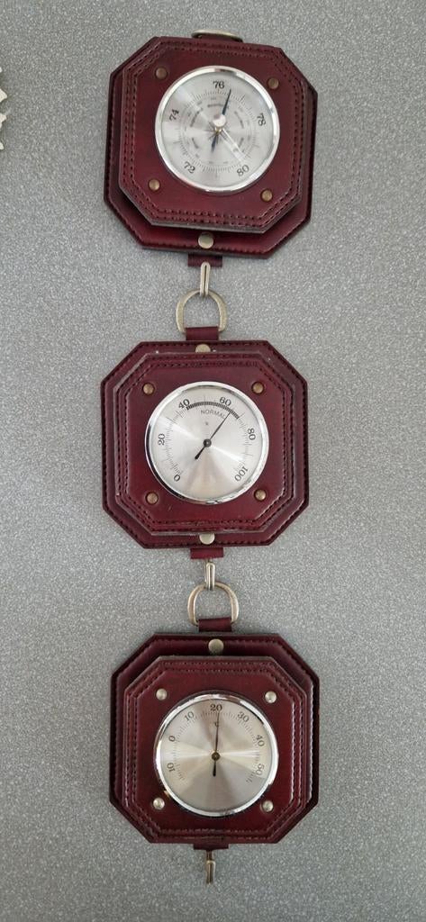 Vintage Barometer Thermometer Hygrometer Weerstation, Ophalen of Verzenden, Gebruikt, Weerstation