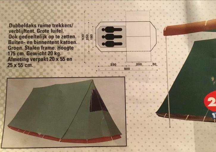 Valk 3 Personen Tent, Caravans en Kamperen, Tenten, tot en met 3, Gebruikt, Ophalen