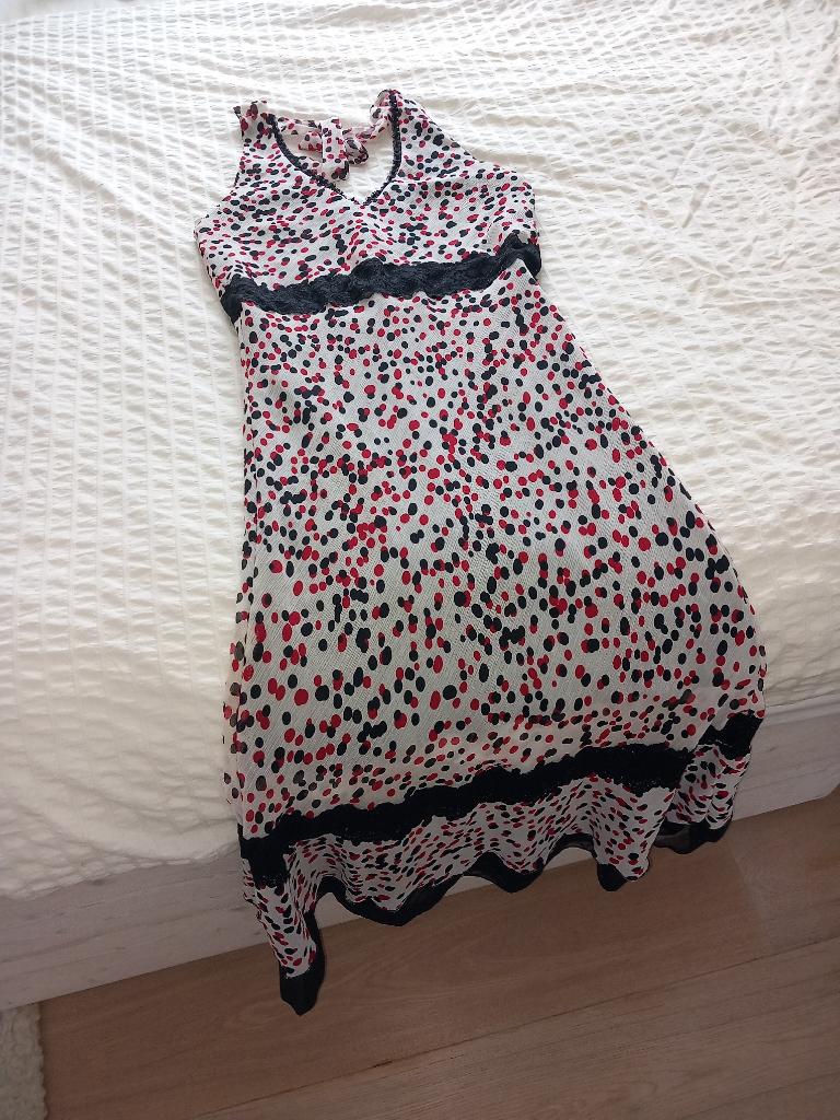 vintage jurkje zomers halter dress Spaans Flamenco stijl S/M, Kleding | Dames, Maat 38/40 (M), Overige kleuren, Ophalen of Verzenden