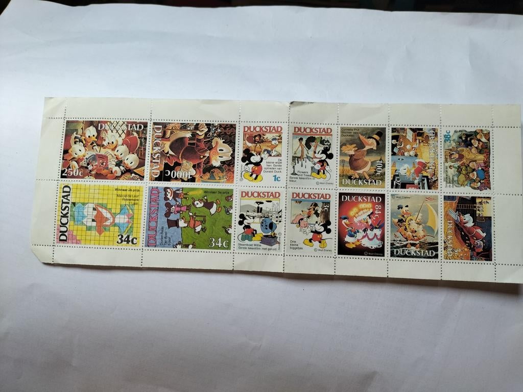 Originele Duckstad postzegels uit 1986, Postzegels en Munten, Ophalen of Verzenden
