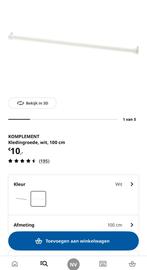 2x witte kledingroede Ikea, Ophalen, 50 tot 100 cm, Zo goed als nieuw, Minder dan 100 cm