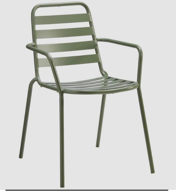 6x tuinstoel Napels Kwantum Groen, Ophalen, Zo goed als nieuw, Metaal, Stapelbaar