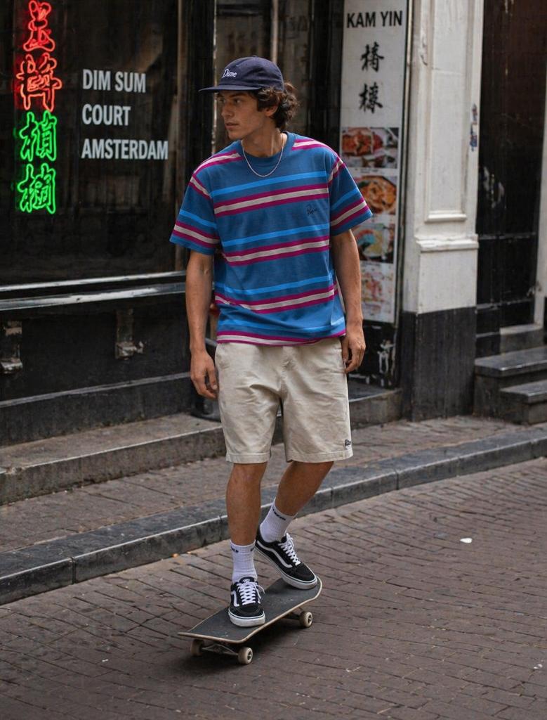 By Parra Stripeys t-shirt | L, Maat 52/54 (L), Blauw, Parra, Nieuw