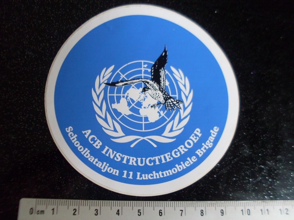 sticker schoolbataljon 11 luchtmobiele brigade acb logo, Verzenden, Zo goed als nieuw, Bedrijf of Vereniging