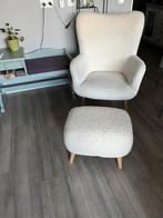 Teddy fauteuil met kruk van Jysk - Zo goed als nieuw, Ophalen, Zo goed als nieuw, Stof, 75 tot 100 cm