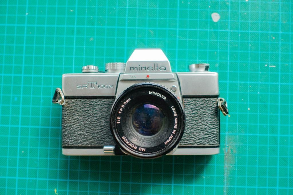Minolta SRT 100x, Audio, Tv en Foto, Fotocamera's Analoog, Ophalen, Gebruikt, Spiegelreflex, Minolta