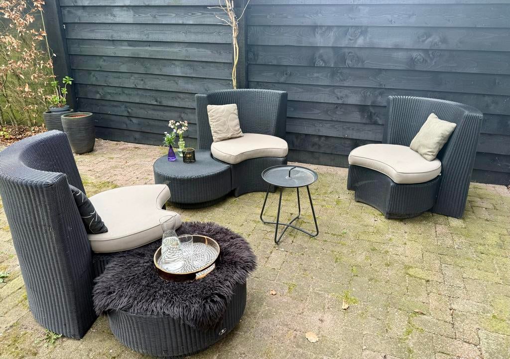 Mooie Borek tuinset / lounge set, Gebruikt, Wicker, Stoel, Tuinset