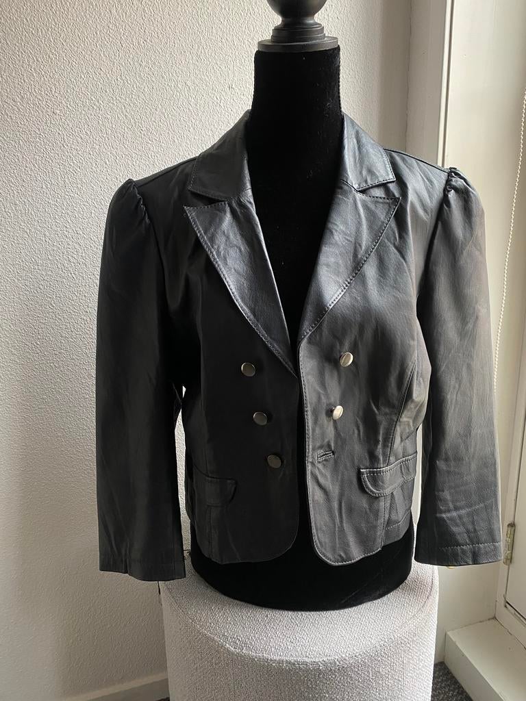 Prachtige leren jasje Sub-R maat 44, Ophalen of Verzenden, Zo goed als nieuw, Maat 42/44 (L), Blauw