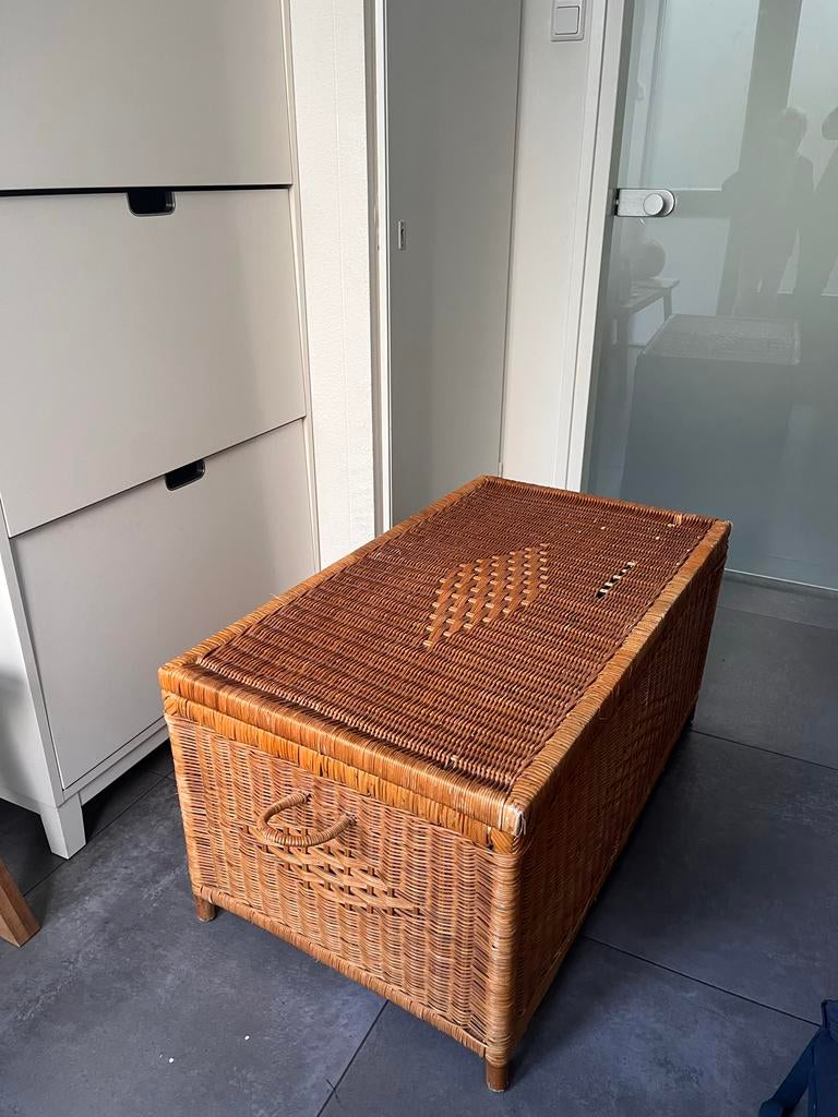 Rotan kist met deksel, Overige materialen, Gebruikt, 50 tot 100 cm, Ophalen of Verzenden