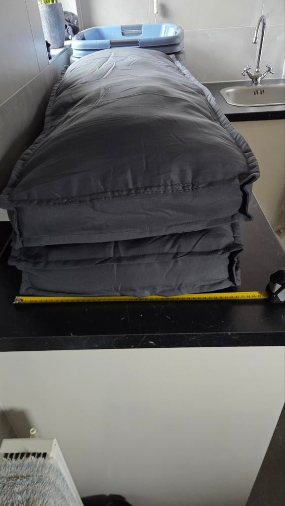 2x VidaXL tuinbank kussen Antraciet 100x40x8 cm Oxford Stof, Ophalen of Verzenden, Nieuw, Grijs, Rechthoekig