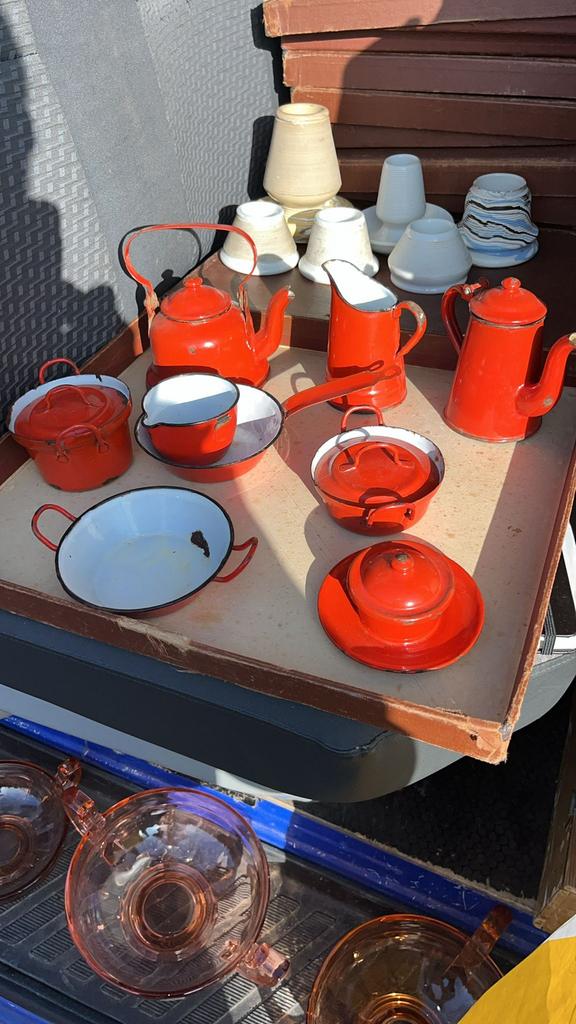 KINDERSERVIES EMAILLE, Antiek en Kunst, Antiek | Speelgoed, Ophalen of Verzenden