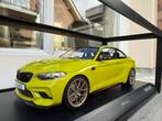 1:18 BMW F87 M2 CS groengeel 2020 Minichamps 155 021029, Minichamps, Auto, Ophalen of Verzenden, Zo goed als nieuw