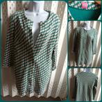 Kyra & Ko jasje blazer groen/beige patroon drukknopen M, Maat 38/40 (M), Ophalen of Verzenden, Kyra & Ko, Gedragen