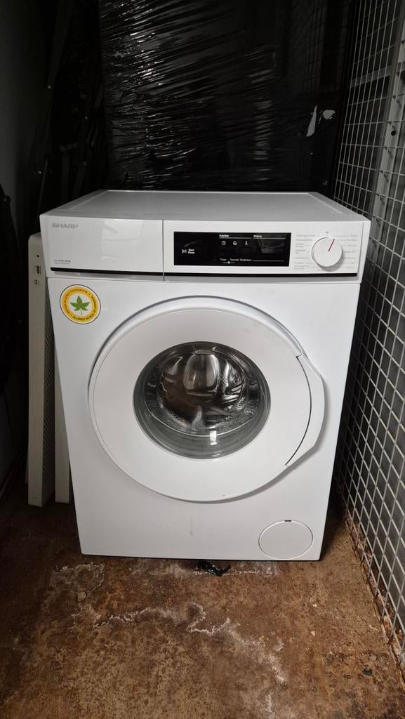 Sharp Wasmachine ES-NFA714BWG, Ophalen, Zo goed als nieuw, 1200 tot 1600 toeren, 85 tot 90 cm