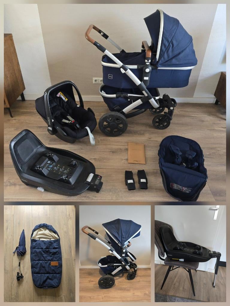 Joolz geo2 earth parrot blue, Kinderen en Baby's, Kinderwagens en Combinaties, Zo goed als nieuw, Combiwagen, Verstelbare duwstang