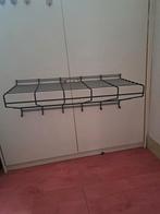 Zwarte ijzerdraad kapstok met 6 haken en hoedenplank, Ophalen, Metaal, Wandkapstok, Minder dan 100 cm