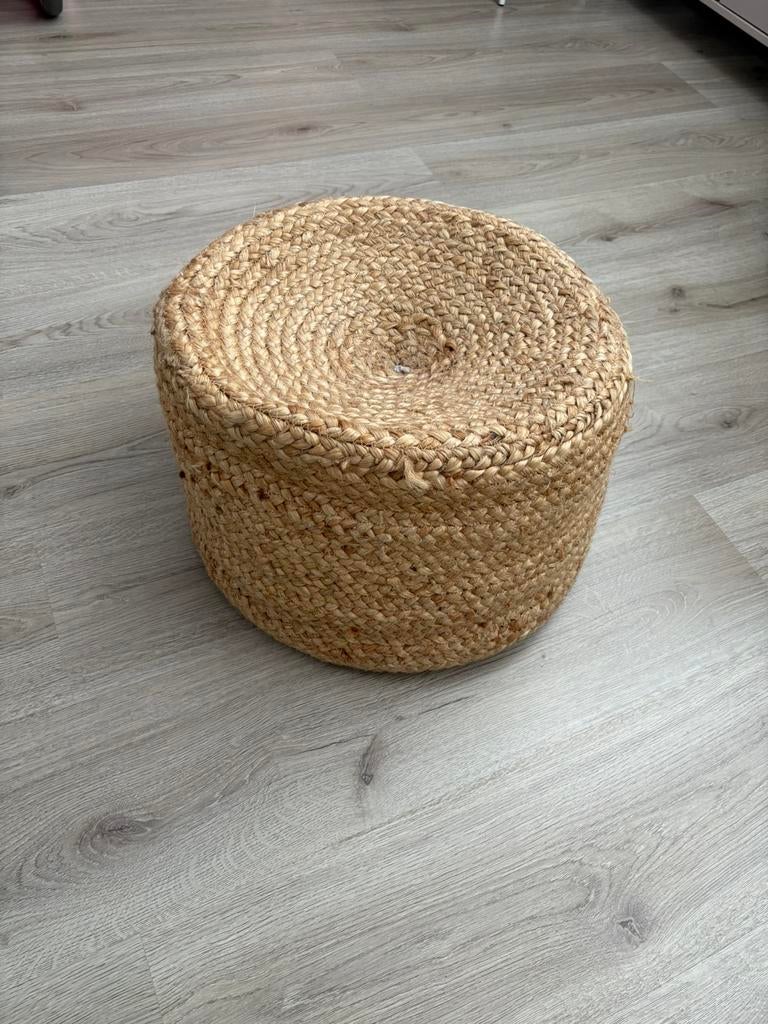 Poef, Ophalen of Verzenden, Zo goed als nieuw, Rond, Minder dan 50 cm