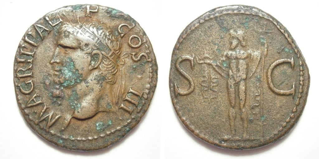 Romeinse munt Agrippa Æ As -Struck under Caligula- 37-41 AD, Ophalen of Verzenden, Overige landen, Losse munt
