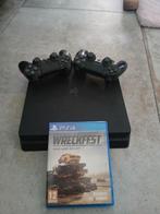 Playstation 4 slim met 2 controllers en wreckfest en bekabel, Ophalen, Met 2 controllers, Slim