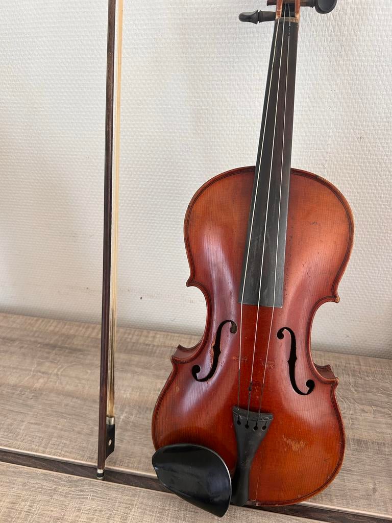 Antieke Viool (ca. 100 jaar oud) met originele strijkstok, Muziek en Instrumenten, Strijkinstrumenten | Violen en Altviolen, Ophalen of Verzenden