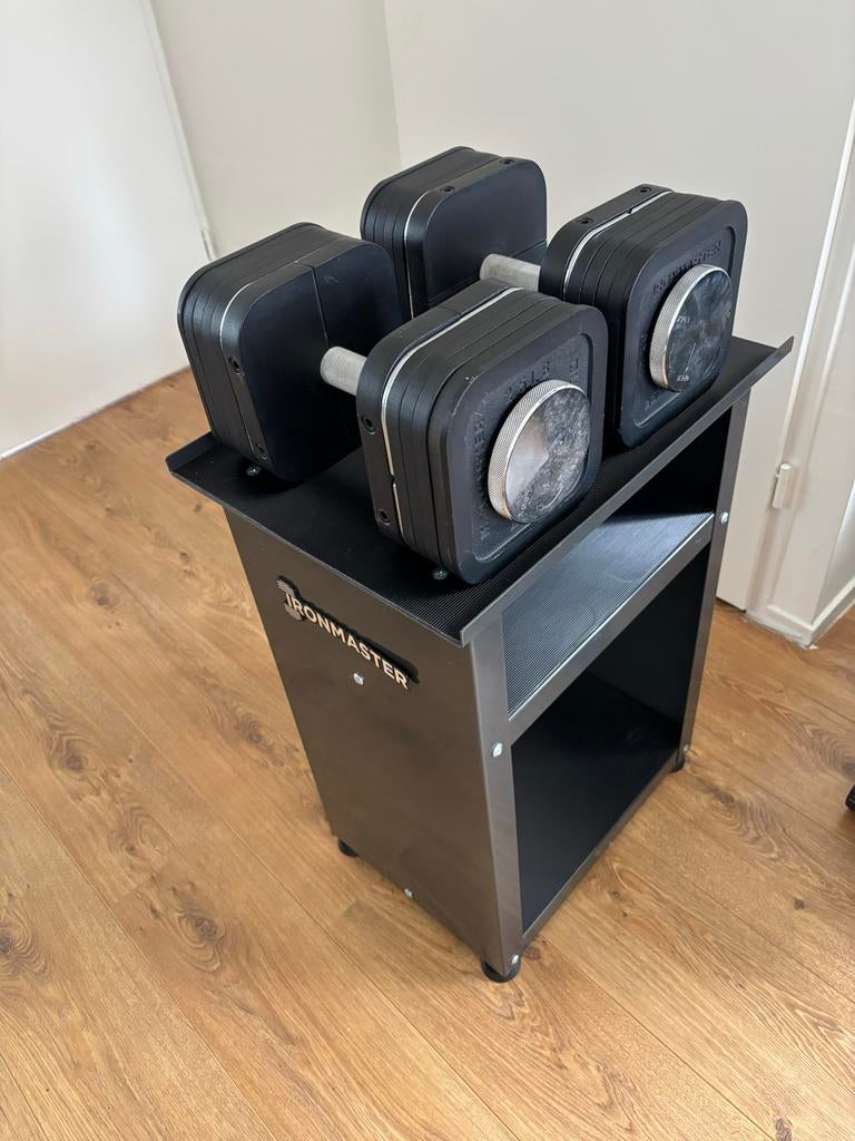 Ironmaster Quick-Lock Verstelbare Dumbbells 2x 40.8kg, Sport en Fitness, Fitnessmaterialen, Ophalen of Verzenden, Zo goed als nieuw