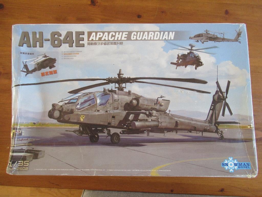 AH-64E Apache (Snowman Model 1/35) + Canopy masking, Hobby en Vrije tijd, Overige merken, Helikopter, Ophalen of Verzenden, Zo goed als nieuw