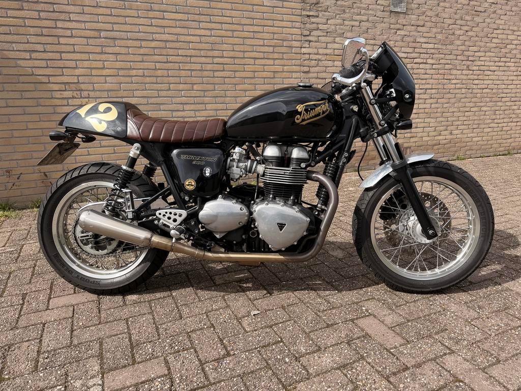 Triumph Thruxton 900, Motoren, 2 cilinders, Sportuitlaat, Occasion, Motorrijbewijs A