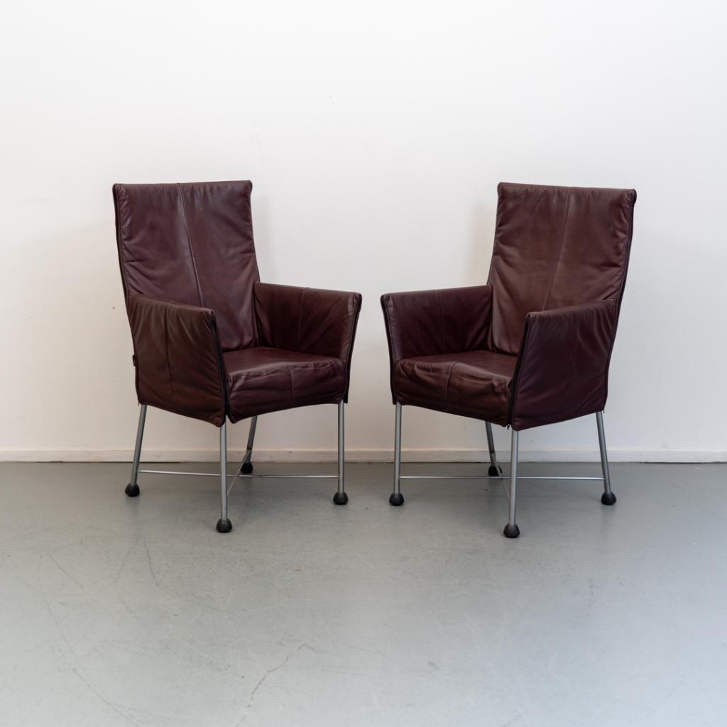 6 Originele Montis Chaplin stoelen kleur: Cherry, Huis en Inrichting, Stoelen, Niet ingevuld, Niet ingevuld, Leer, Ophalen of Verzenden