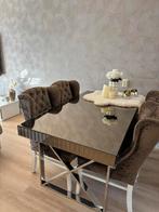 Glazen eettafel met stoelen, Ophalen of Verzenden, Zo goed als nieuw, 4 tot 6 stoelen