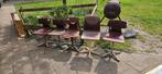 Set van 5 vintage schoolstoelen - Bruin kunststof, Ophalen, Gebruikt, Bruin, Vintage, Retro, Industrieel