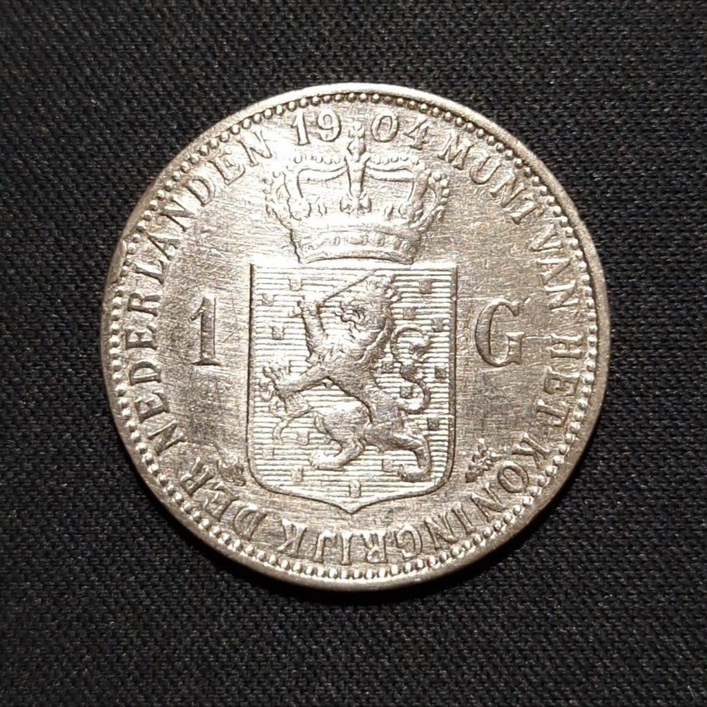 1 gulden 1904, 1 gulden, Verzenden, Zilver, Koningin Wilhelmina