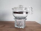 Vintage Glazen Theepot met Waxinelichthouder, Ophalen