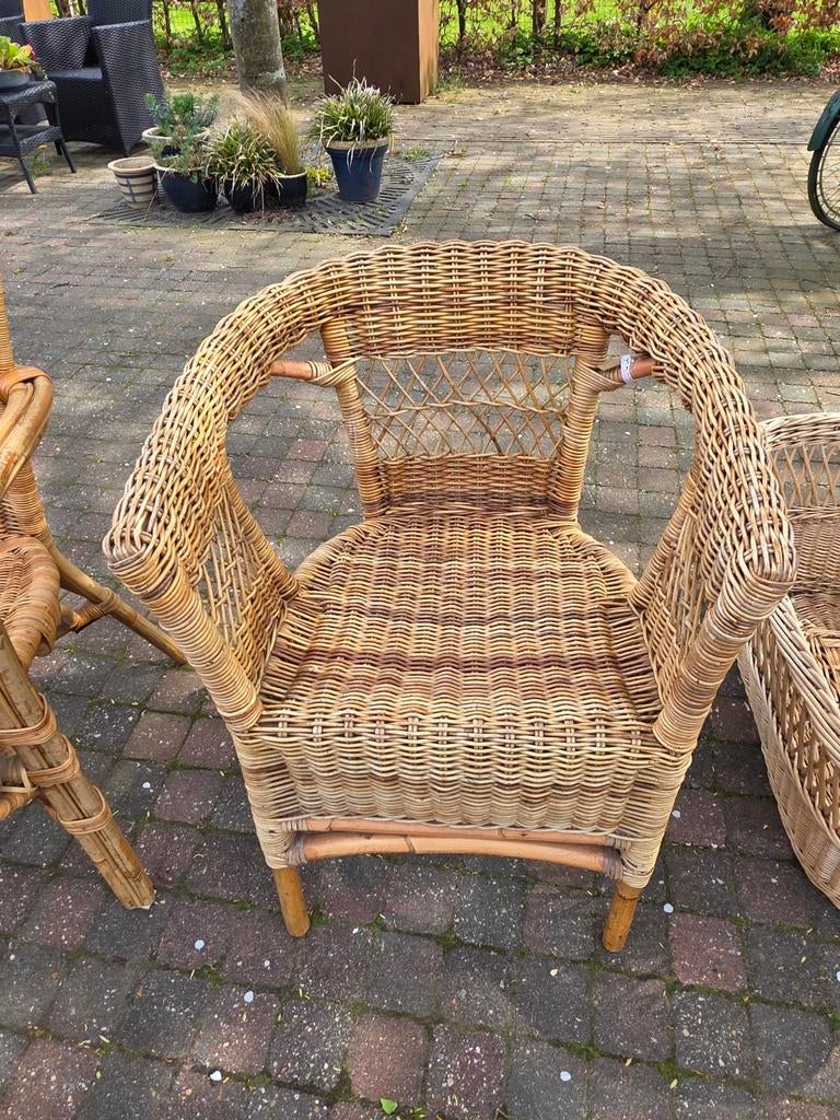 Rieten stoel, Huis en Inrichting, Ophalen, Gebruikt, Bruin, Eén