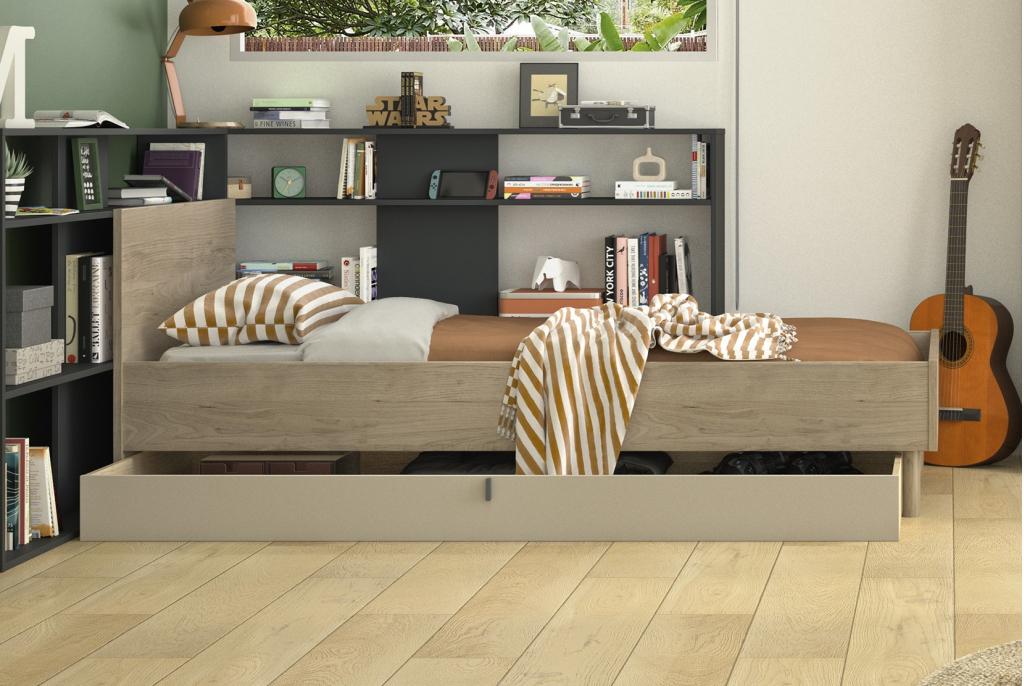 Ritmo 1-persoonsbed - Eiken, Niet ingevuld, Niet ingevuld, Niet ingevuld