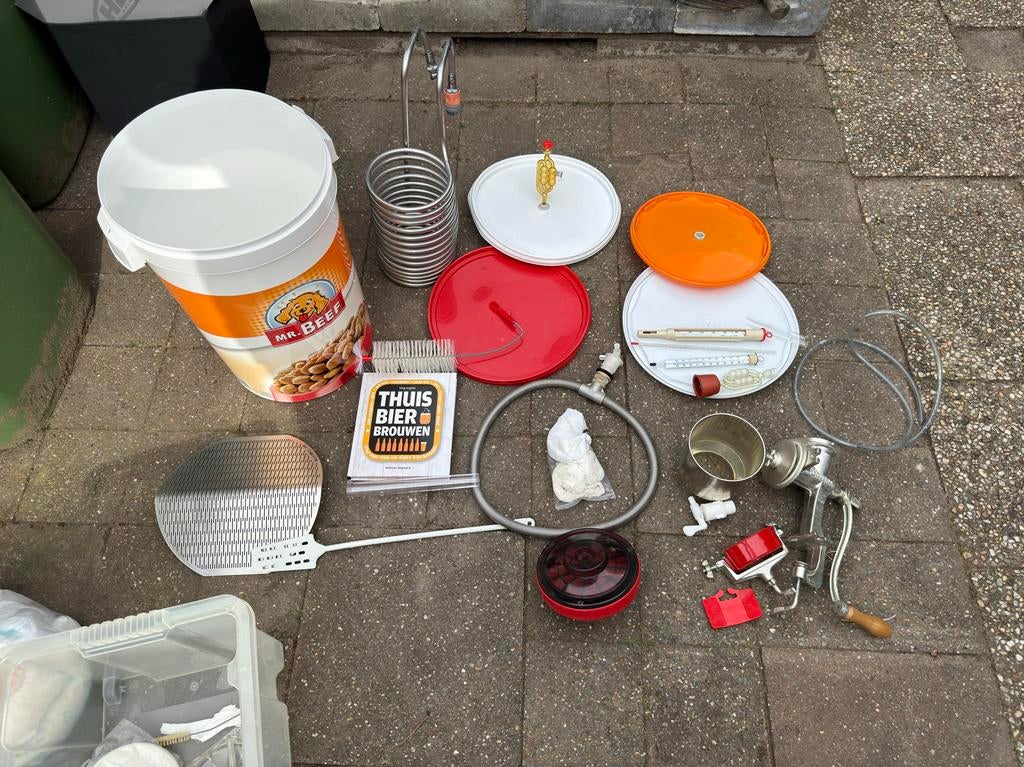 Thuis bier brouw spullen, wort koeler, schroter, en filters, Ophalen of Verzenden, Gebruikt