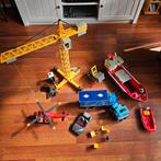 Playmobil sets + divers: Kraan, boten, helikopter, auto's, Ophalen, Gebruikt, Complete set