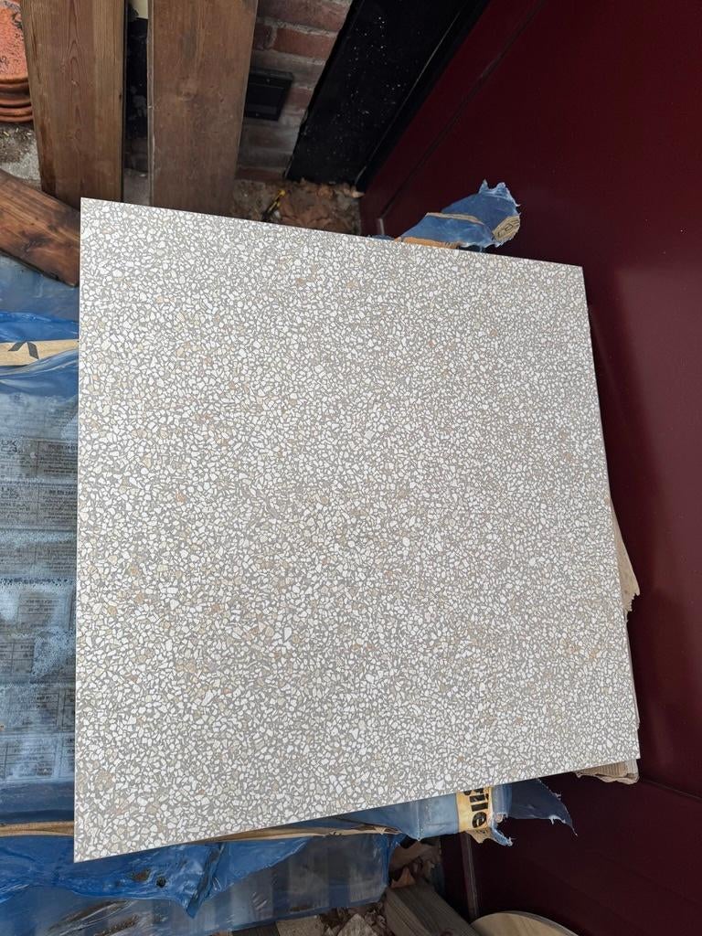 Terrazzo Tegels Coem Calce Mini Naturale 60x60  16 m2, Doe-het-zelf en Verbouw, Tegels, Ophalen, 60 cm of meer, Nieuw, 10 m² of meer