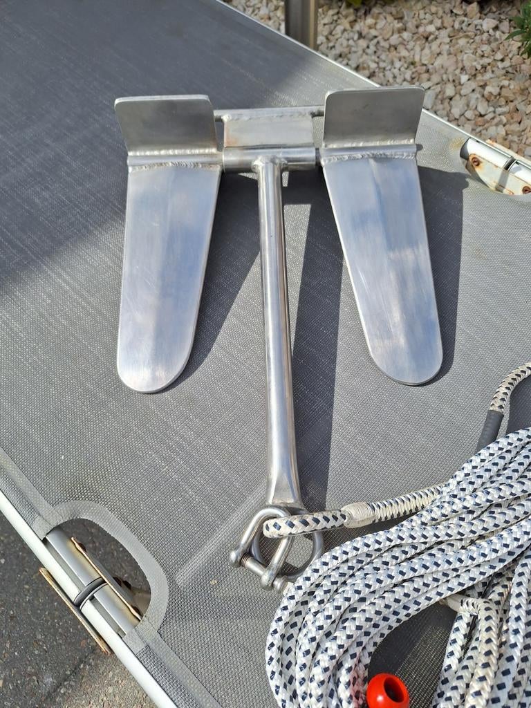 Rvs anker 5kg met loodlijn., Watersport en Boten, Bootonderdelen, Ophalen of Verzenden