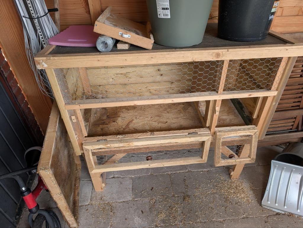 konijnenhok  t.e.a.b., Dieren en Toebehoren, Ophalen, 110 cm of meer, Zo goed als nieuw, 90 cm of meer