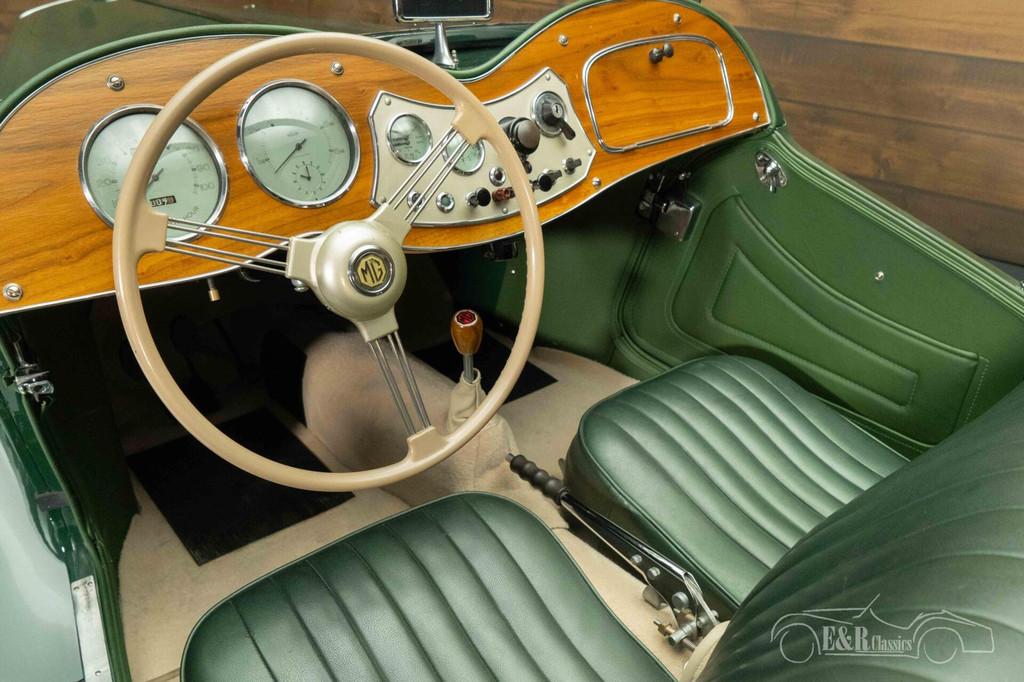 MG TD | Uitvoerig gerestaureerd | Zeer goede staat | 1950, Auto's, Oldtimers, Achterwielaandrijving, 54 pk, Cabriolet, Leder