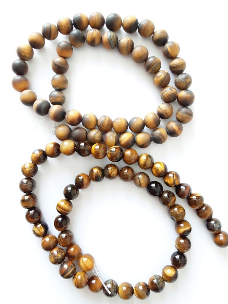 Nieuwe TIJGEROOG NATUURSTEEN kralen, Ophalen of Verzenden, Overige materialen, Ketting