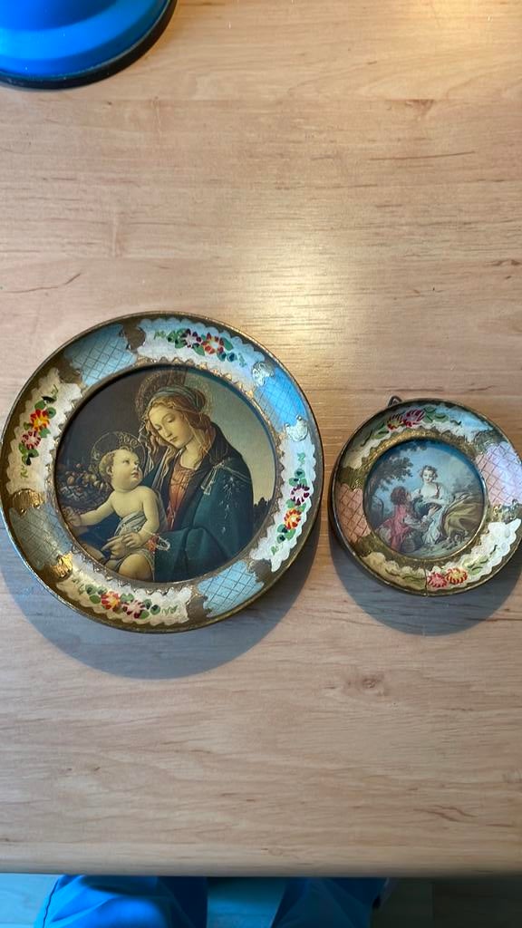 2 schilderijtjes replica zie beschrijving, Antiek en Kunst, Ophalen of Verzenden