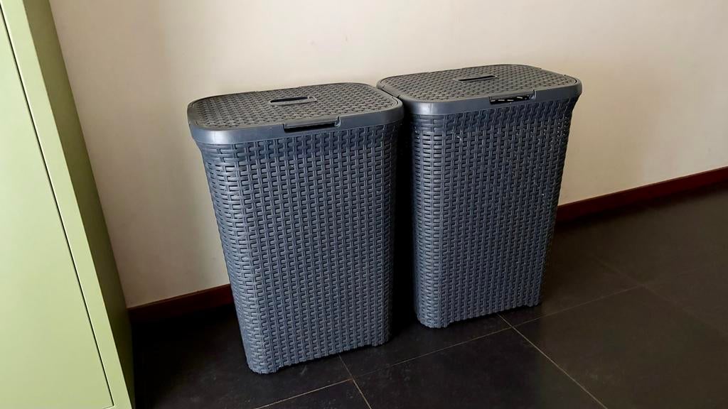 2 Curver Wasmanden Grijs, Ophalen, Kunststof, Gebruikt, Mand