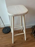 Witte houten bar kruk of planten tafeltje, Huis en Inrichting, Barkrukken, Ophalen, Gebruikt, 60 tot 90 cm, 1 kruk