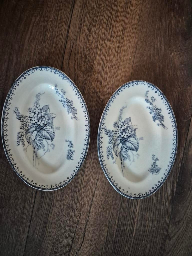 2x Antieke serveerschaal Meibloem, Ophalen